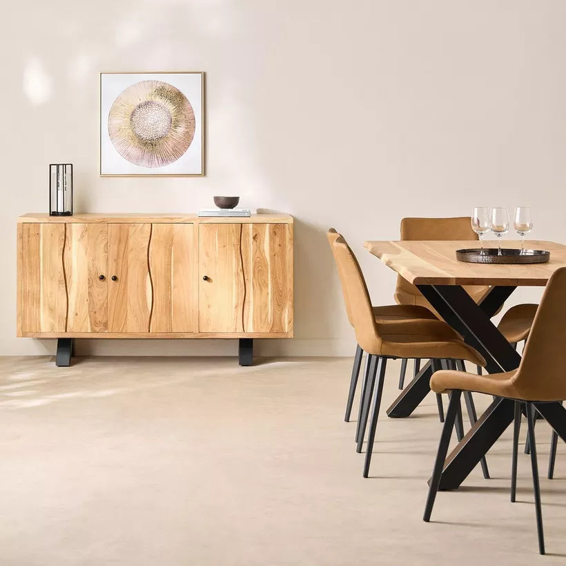 3-Door Live Edge Solid Wood Sideboard
