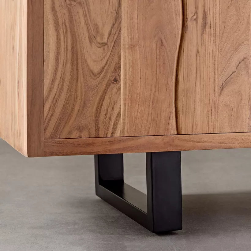 2-Door Live Edge Solid Wood Sideboard with 3 Drawers