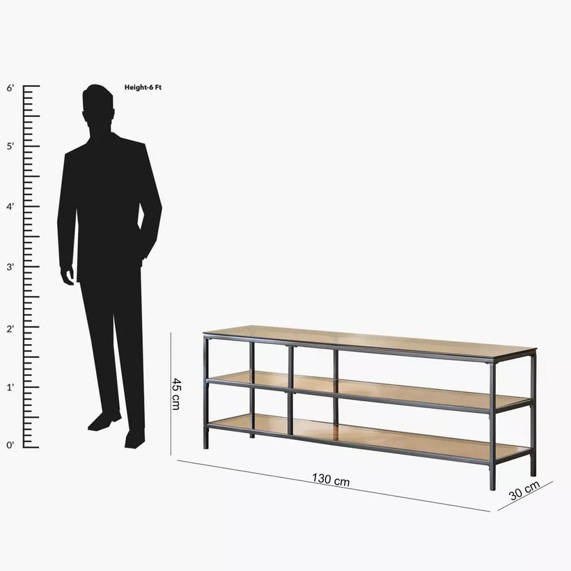 1.3 Metre Glass Top TV Unit for TVs up to 55 inches