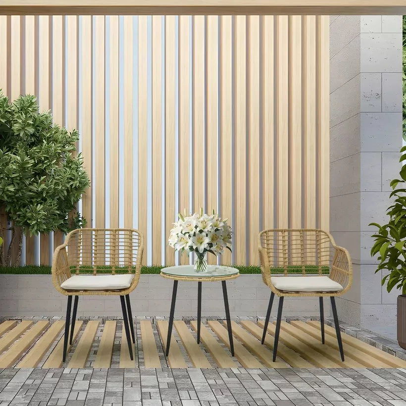 2-Seater Outdoor Patio Set with Cushions