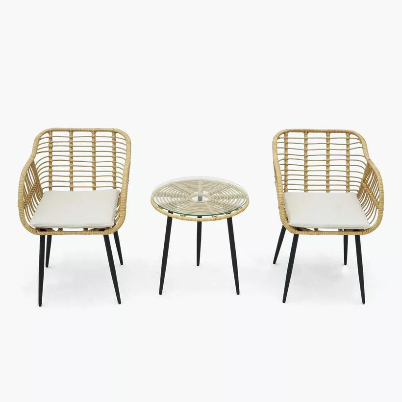 2-Seater Outdoor Patio Set with Cushions