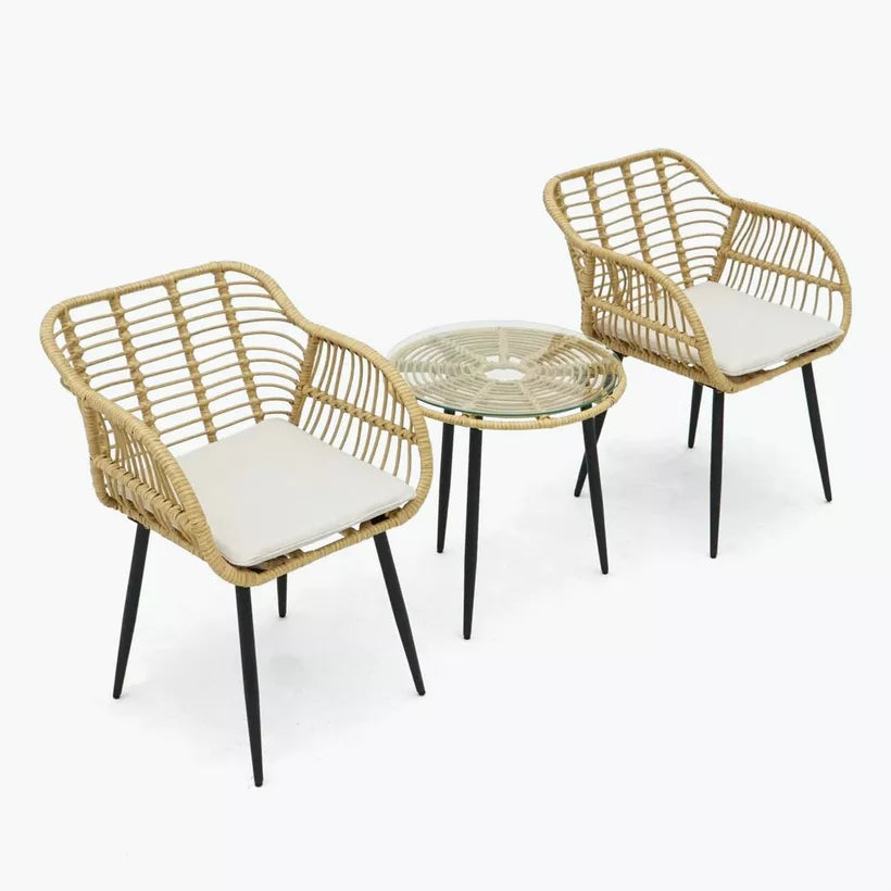 2-Seater Outdoor Patio Set with Cushions