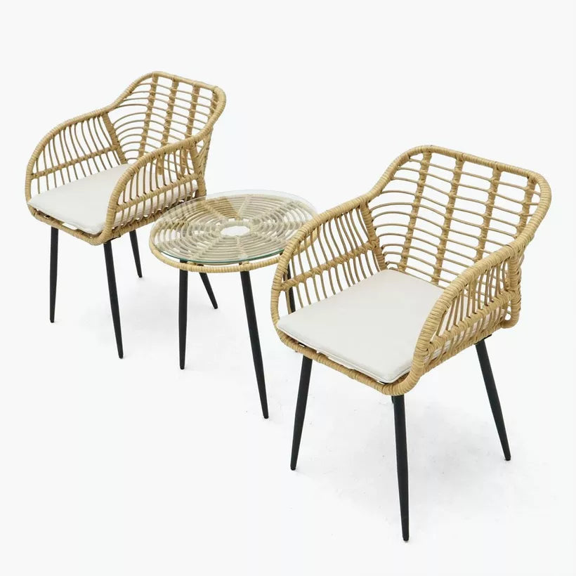 2-Seater Outdoor Patio Set with Cushions