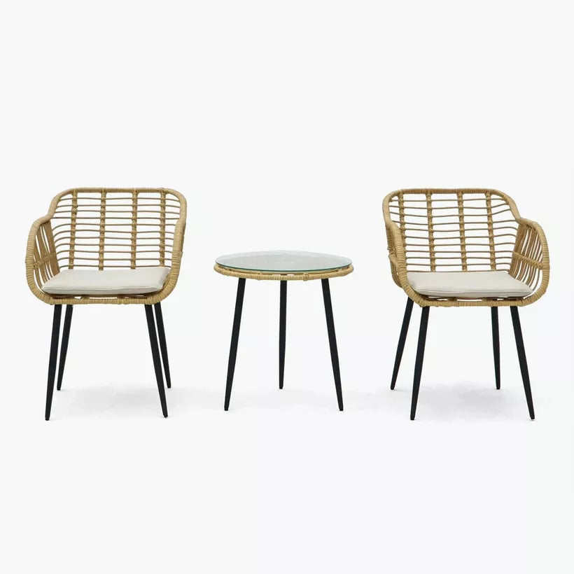2-Seater Outdoor Patio Set with Cushions