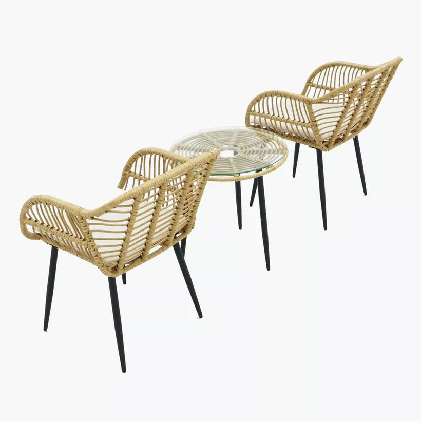 2-Seater Outdoor Patio Set with Cushions