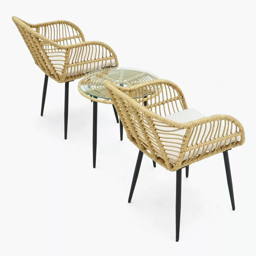 2-Seater Outdoor Patio Set with Cushions