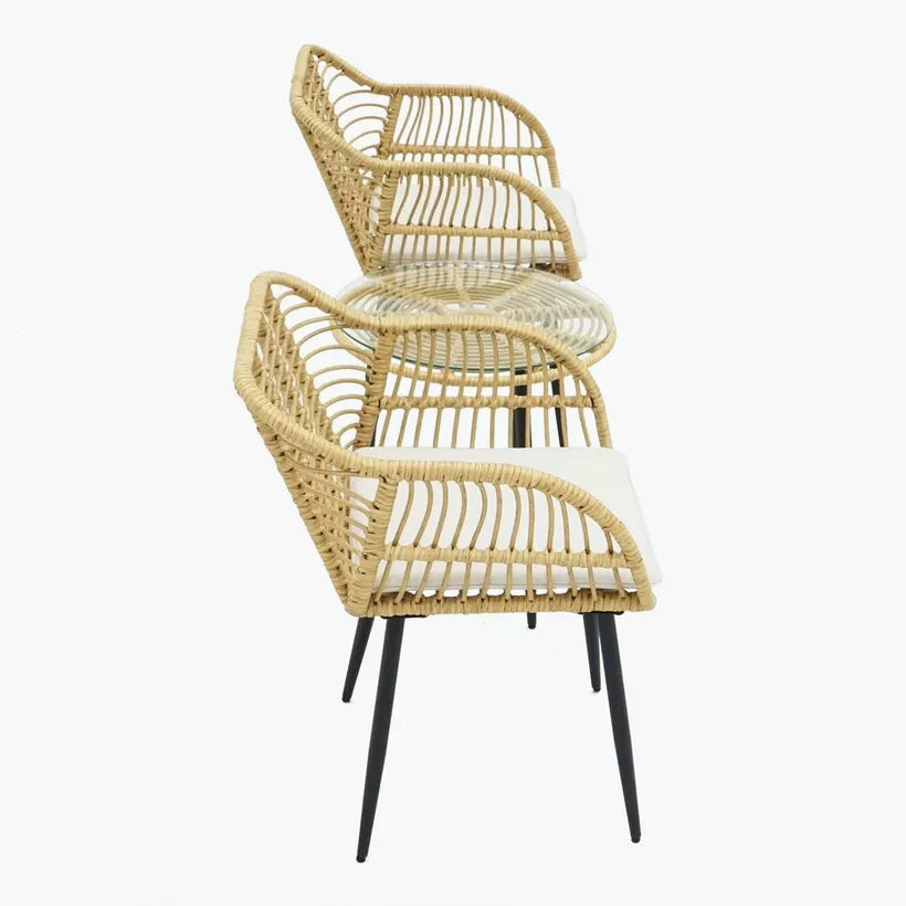 2-Seater Outdoor Patio Set with Cushions