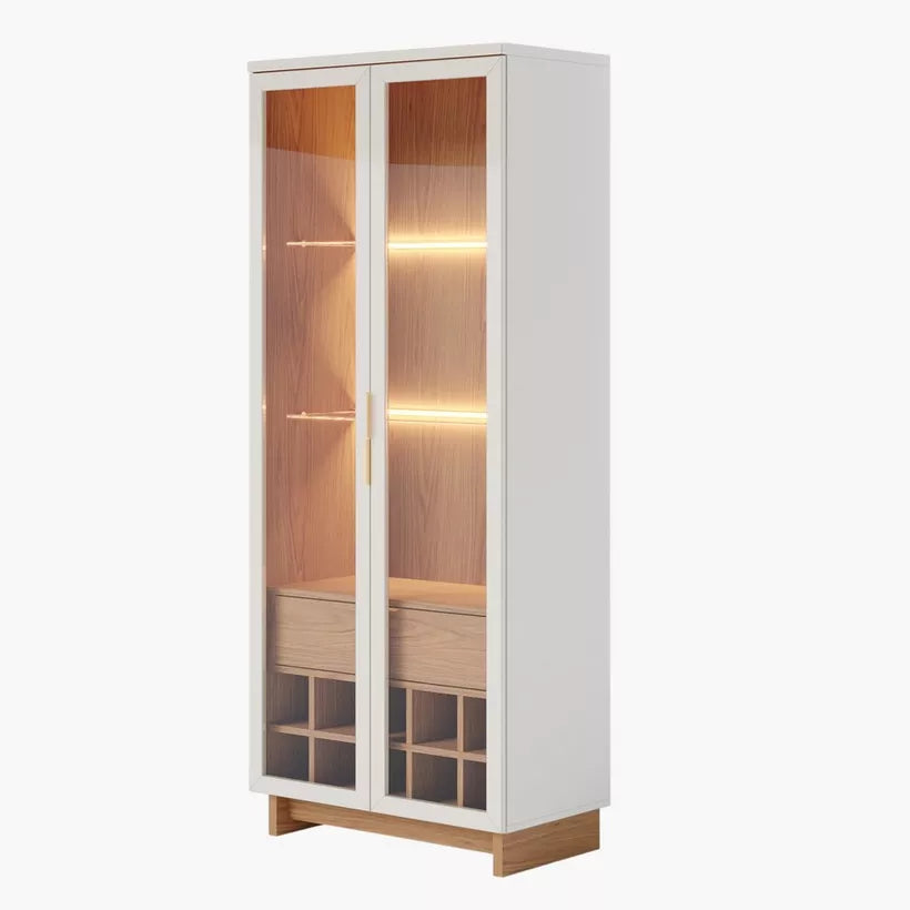 2-Door Curio Cabinet with LED Light