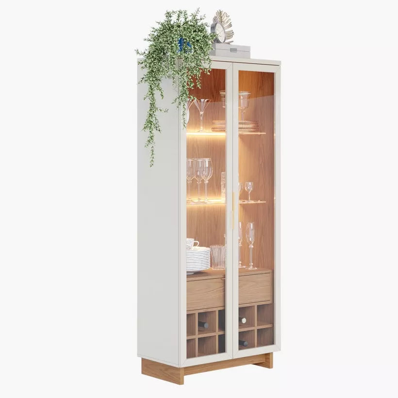 2-Door Curio Cabinet with LED Light