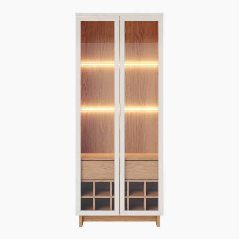 2-Door Curio Cabinet with LED Light