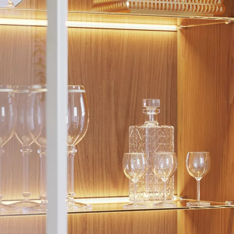 2-Door Curio Cabinet with LED Light
