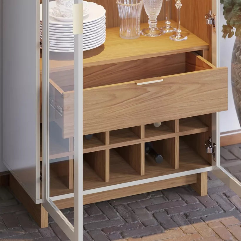 2-Door Curio Cabinet with LED Light