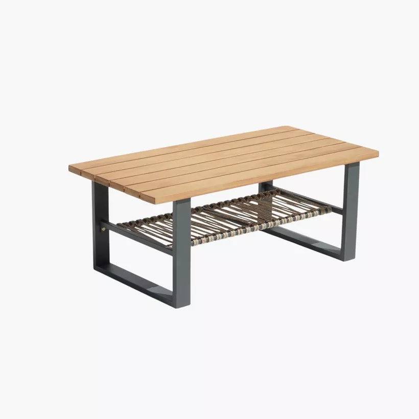 4-Piece Outdoor Aluminum Sofa Set with Coffee Table and Cushion