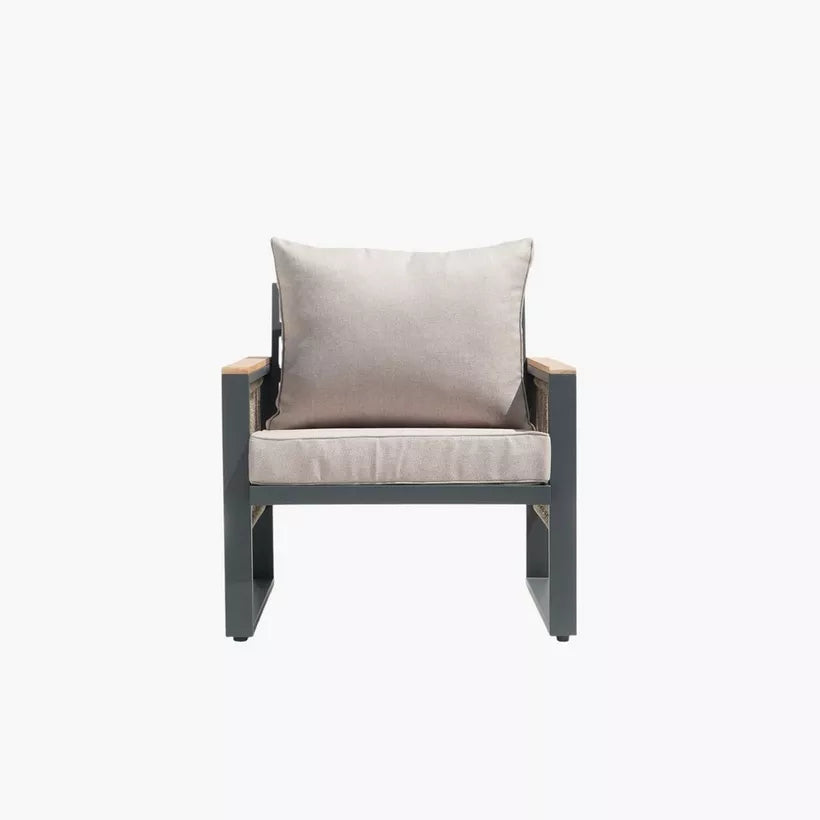 4-Piece Outdoor Aluminum Sofa Set with Coffee Table and Cushion
