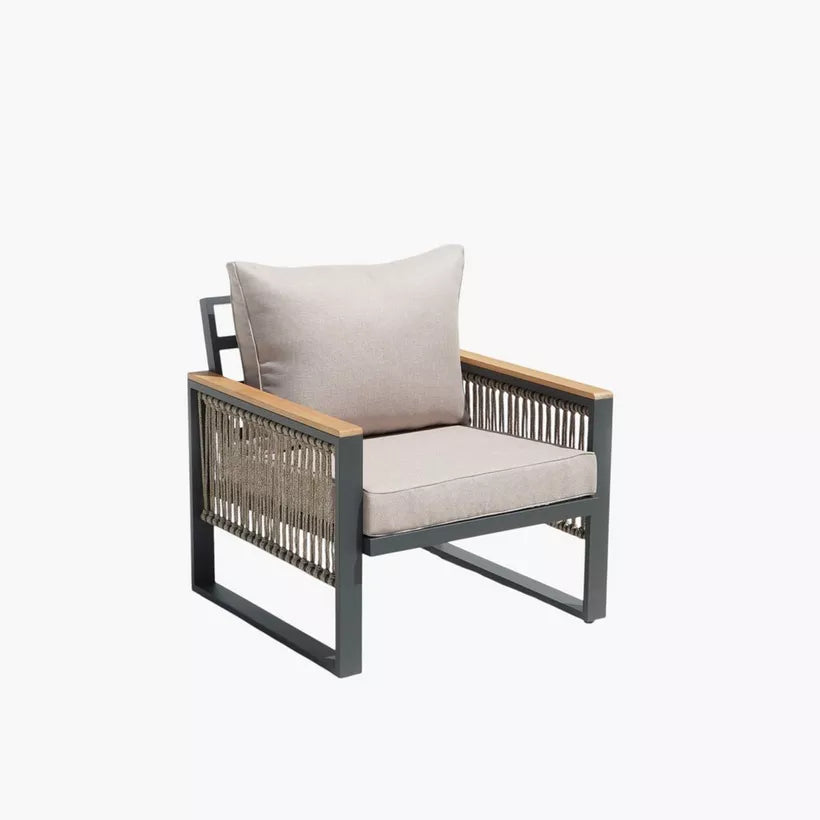 4-Piece Outdoor Aluminum Sofa Set with Coffee Table and Cushion