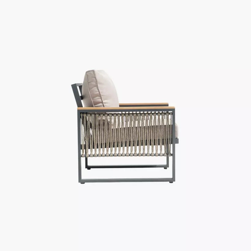4-Piece Outdoor Aluminum Sofa Set with Coffee Table and Cushion
