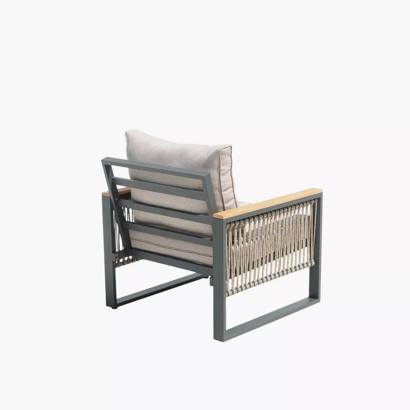 4-Piece Outdoor Aluminum Sofa Set with Coffee Table and Cushion