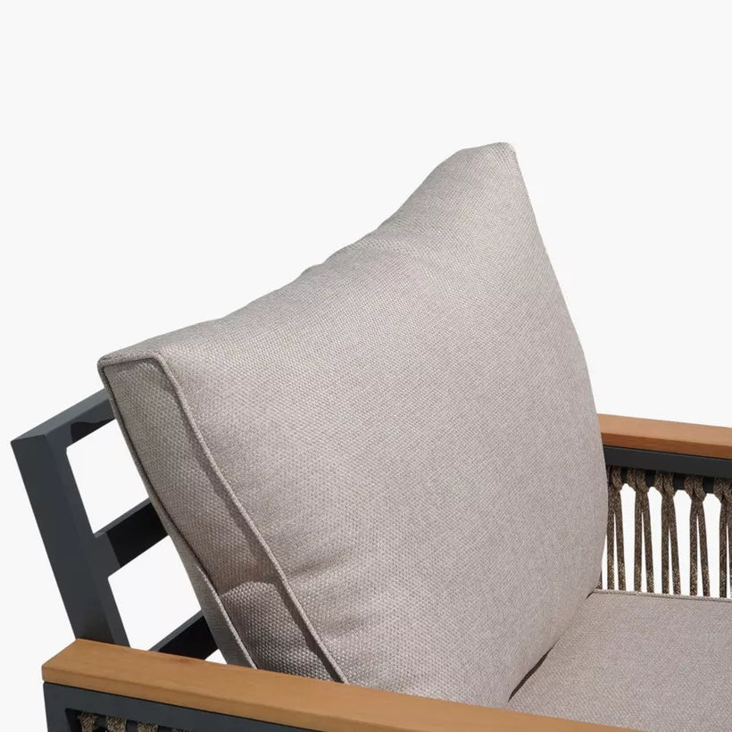 4-Piece Outdoor Aluminum Sofa Set with Coffee Table and Cushion