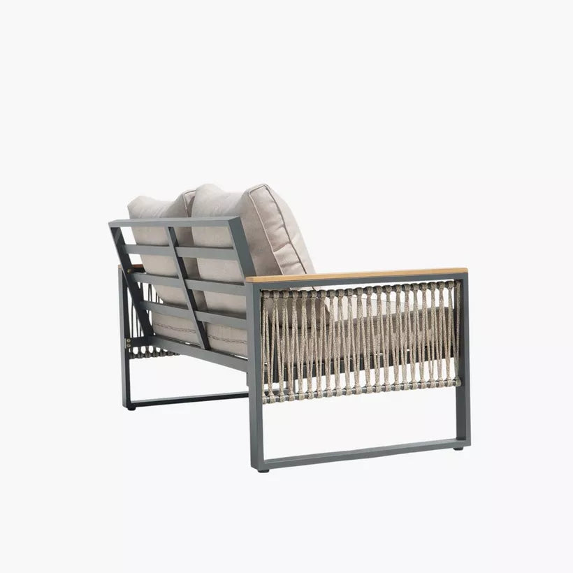 4-Piece Outdoor Aluminum Sofa Set with Coffee Table and Cushion
