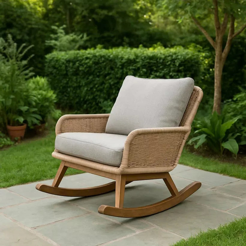 Outdoor Rocking Armchair with Cushion