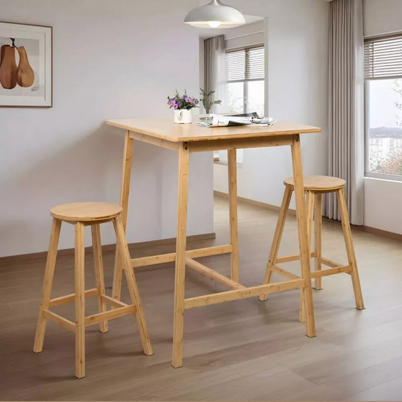 2-Seater Solid Wood High Dining Set