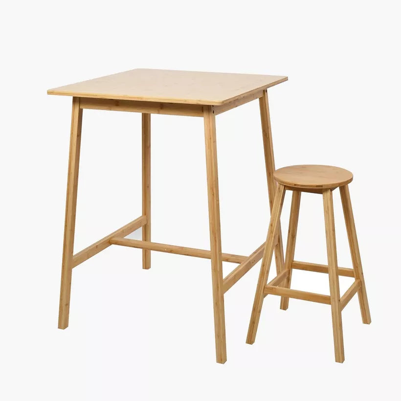 2-Seater Solid Wood High Dining Set