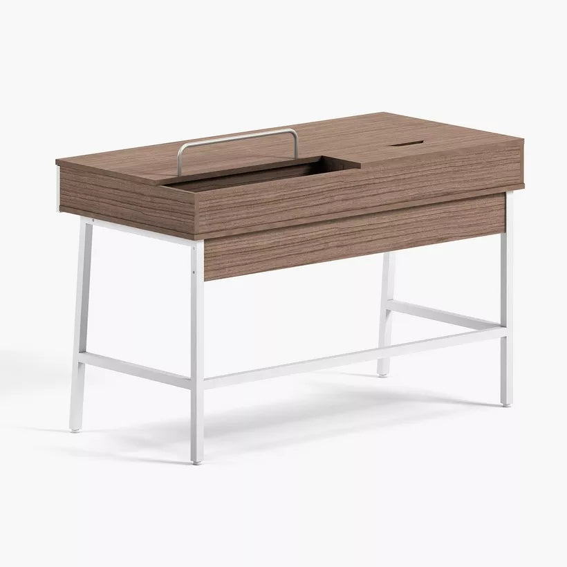 Modern Study Desk with 2 Drawers & Socket Tray – Melamine Finish