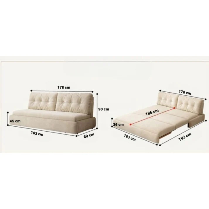Luxury European Cloud Sleeper Sofa Bed | Modern Velvet Double Sofa Bed with High-Density Foam & Solid Wood Frame