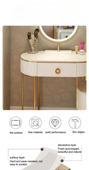 Modern Vanity Makeup Table with Lighted Mirror and Stool | Stylish Bedroom Décor-GCC Home Center