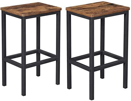 Vintage Style Rustic Brown Bar Stools - Set of 2-GCC Home Center
