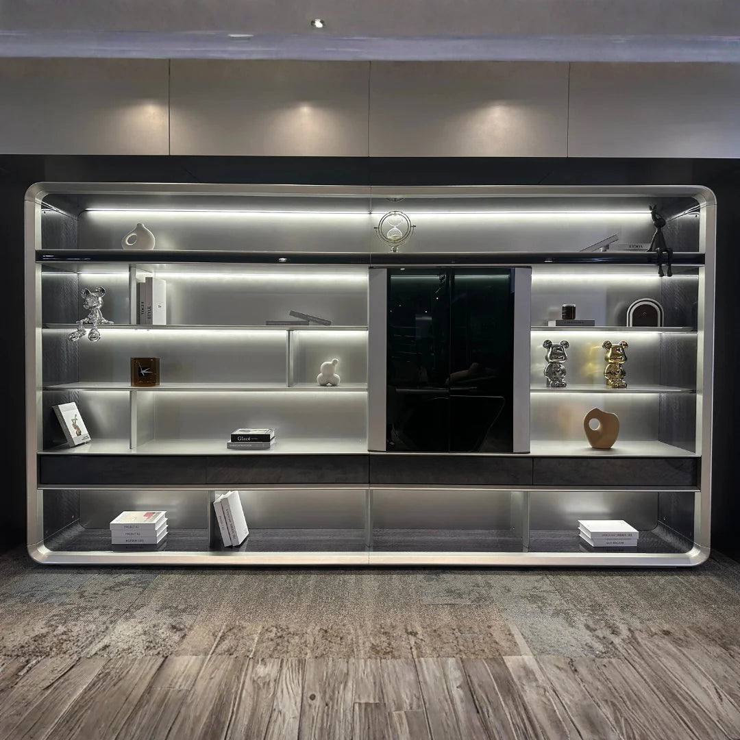 Luxury Executive Back Cabinet – Luxury High-End Aircraft Modeling Storage Unit (300 × 45 × 202.5 cm)