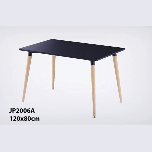 Modern Glossy Dining Table With Solid Wood Legs