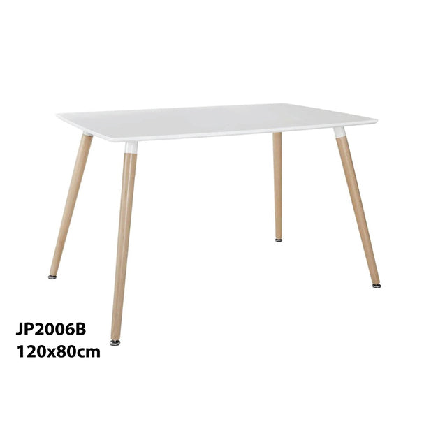 Modern Glossy Dining Table With Solid Wood Legs