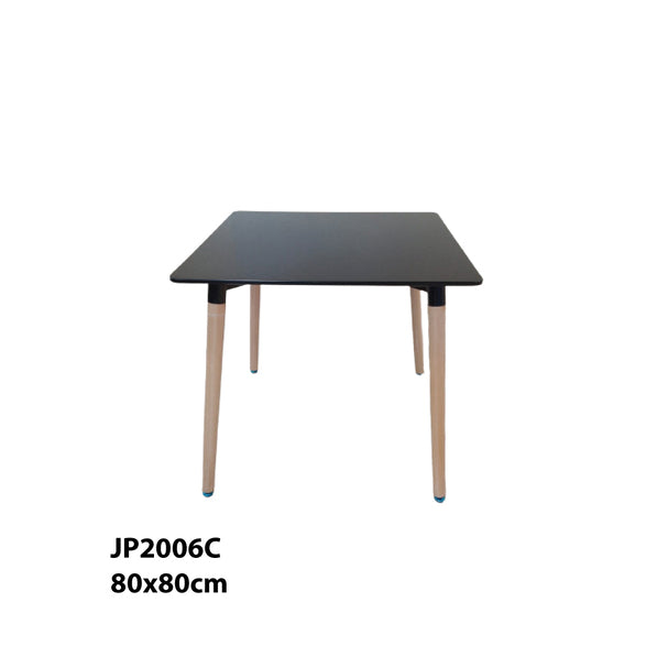 Modern Glossy Dining Table With Solid Wood Legs