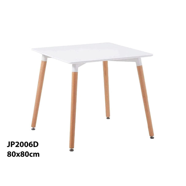 Modern Glossy Dining Table With Solid Wood Legs