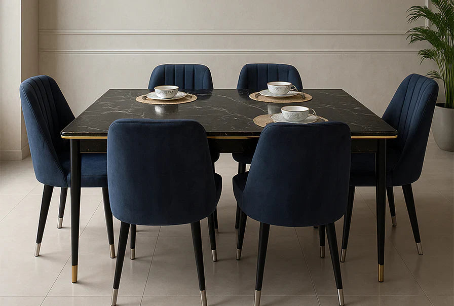 6-Seater Dining Set (Black)