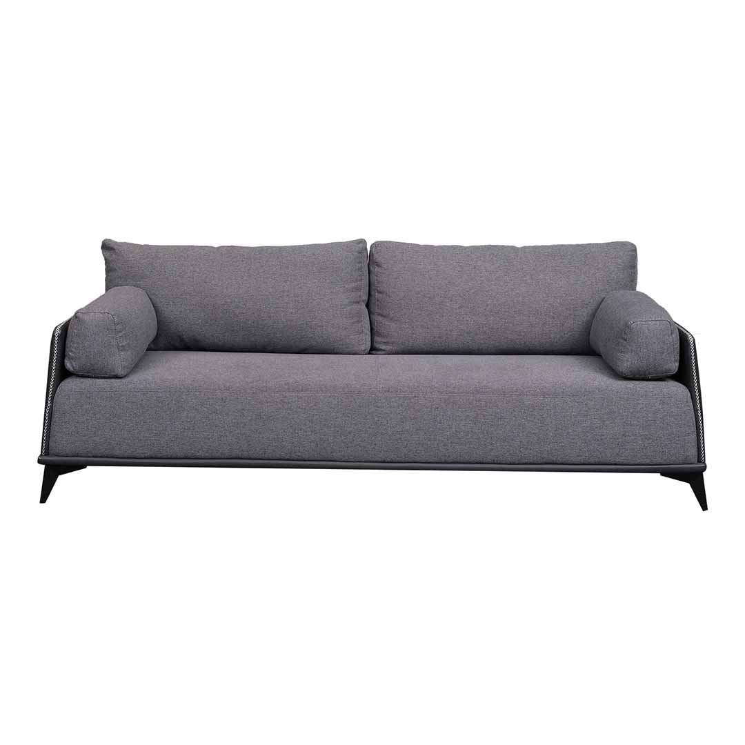 PU Leather Office Sofa Set With Metal Legs - Grey-GCC Home Center