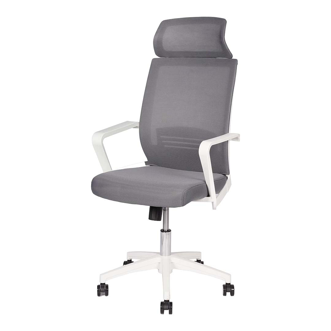High Back Office Chair With Height Adjustable, Lumbar Support And 5 Swivel Wheels-GCC Home Center
