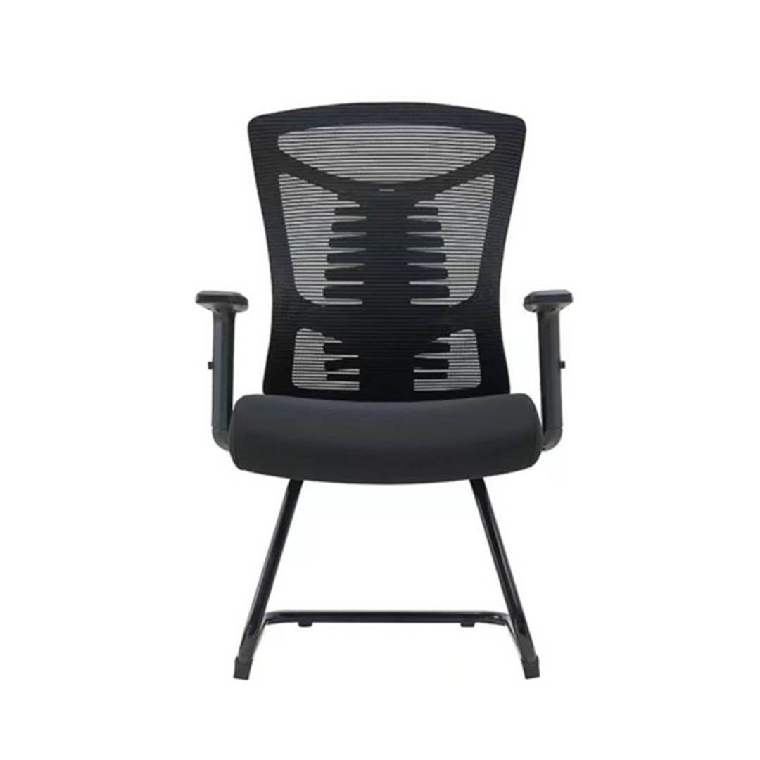Modern Office Visitor Chair With Metal Leg And Arm Rest - Black-GCC Home Center