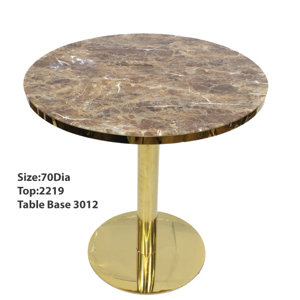 Tempered Glass Dining Table with SS Gold Base