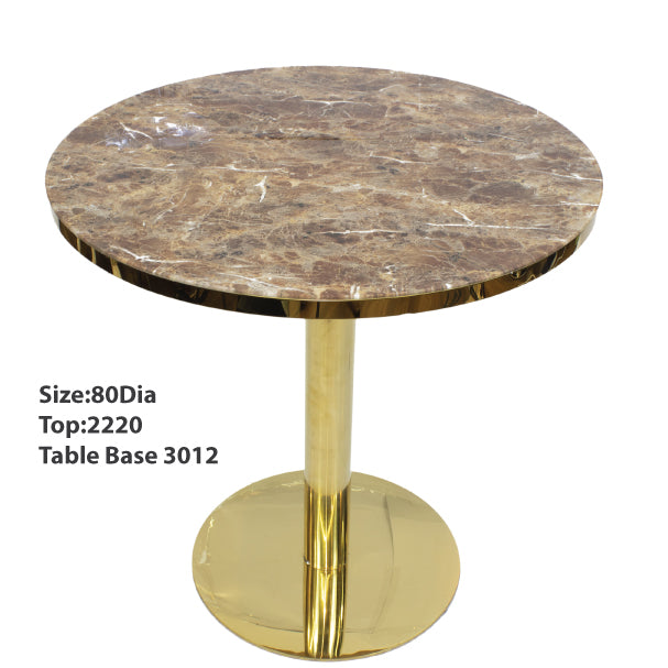 Tempered Glass Dining Table with SS Gold Base