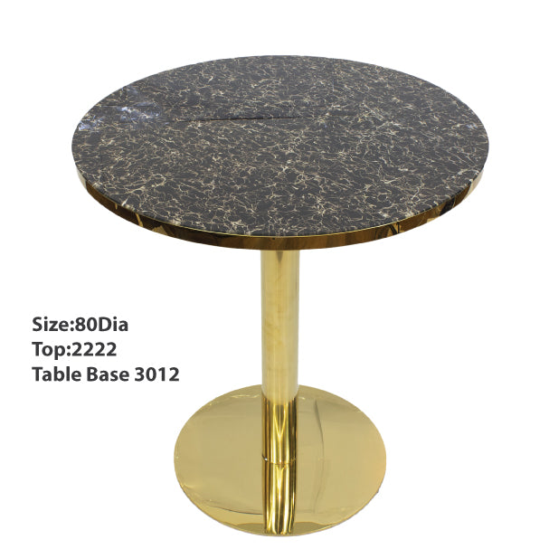Tempered Glass Dining Table with SS Gold Base