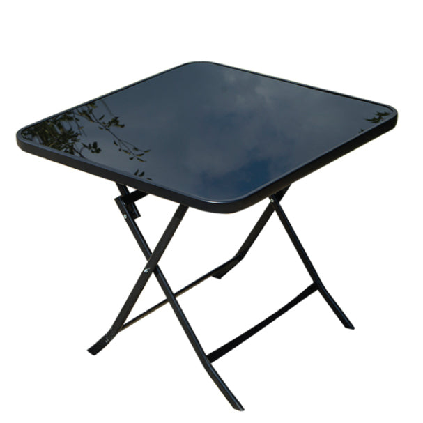 Square Foldable Table with Glass Top