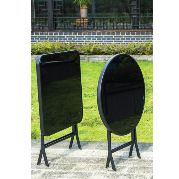 Round Foldable Table with Glass Top