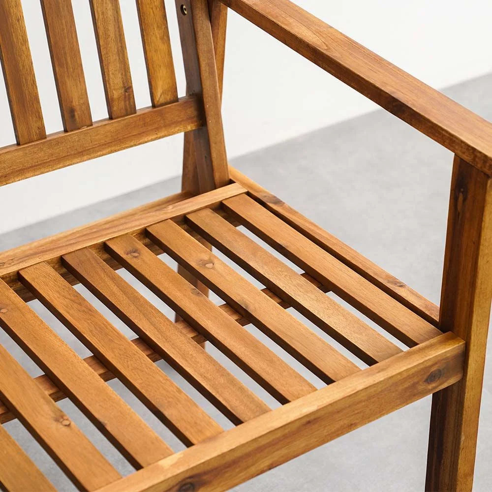 Elegant 4-Seater Sofa Set – Natural Wood