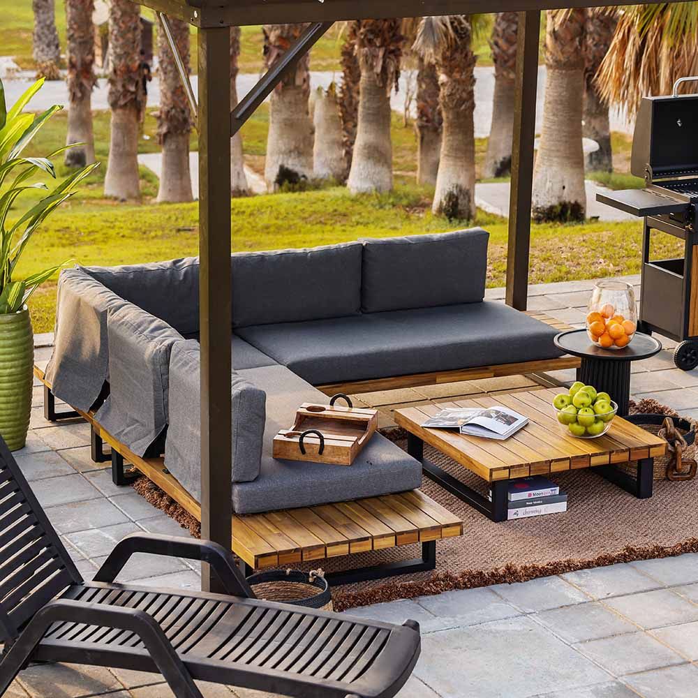 Elegant L-Shape Corner Sofa Set – Grey