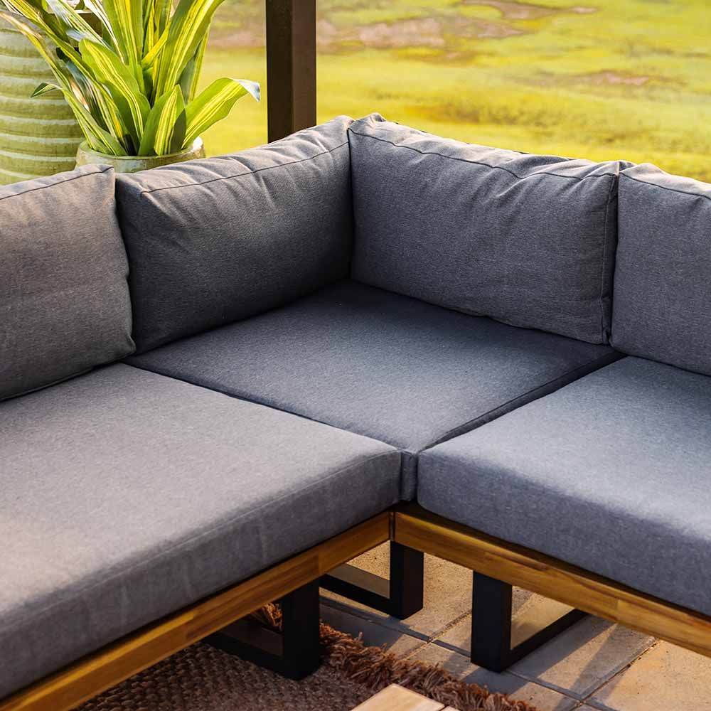 Elegant L-Shape Corner Sofa Set – Grey