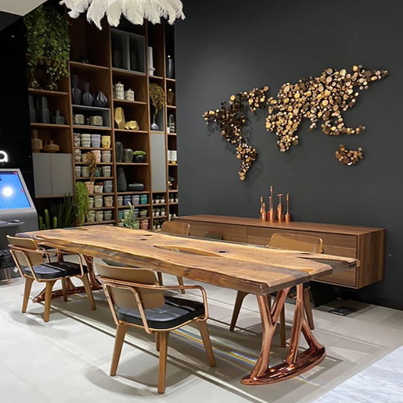 Unique Live Edge Resin Dining Table Top San - Natural Walnut Wood