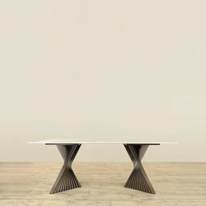 Black Stainless Steel & Sintered Stone Dining Table