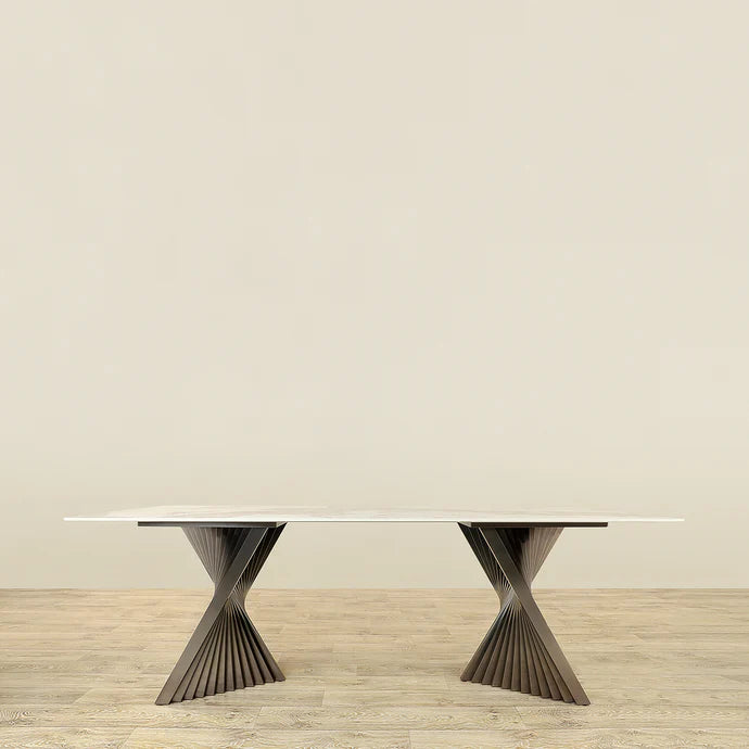 Black Stainless Steel & Sintered Stone Dining Table